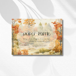 Eleganter Wasserfarben-Wald-Diaper-Raffle im Herbs Begleitkarte