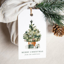 Eleganter Wasserfarben-Weihnachtsbaum-Feiertag