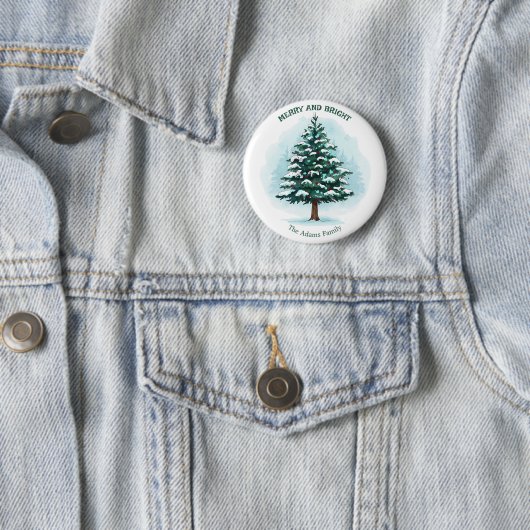 Eleganter Wasserfarben-Weihnachtsbaum 'Merry & Bri Button (Beispiel)