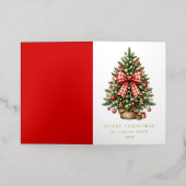 Eleganter Wasserfarben-Weihnachtsbaum mit roter Gi (Äußere Ablage)