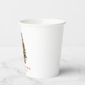 Eleganter Wasserfarben-Weihnachtsbaum mit roter Gi Pappbecher (Links)