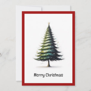 Eleganter Wasserfarben-Weihnachtsbaum ohne Foto Feiertagskarte
