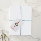 Eleganter Wasserfarben-Weihnachtskranz Freude Geschenkanhänger (Mit Garn)