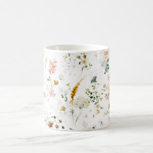 Eleganter Wasserfarben-Wildblumengarten Kaffeetasse