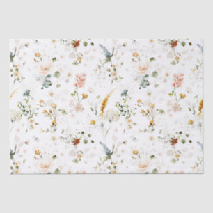 Eleganter Wasserfarben-Wildblumengarten  Seidenpapier