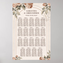 Eleganter, wasserfarbener Kupferstich-Blume Poster