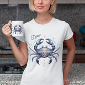 Eleganter Wasserfarbenkrebs Zodiac Custom Tasse