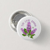 Eleganter Wasserfarbenlila-Zweig Button (Vorne & Hinten)