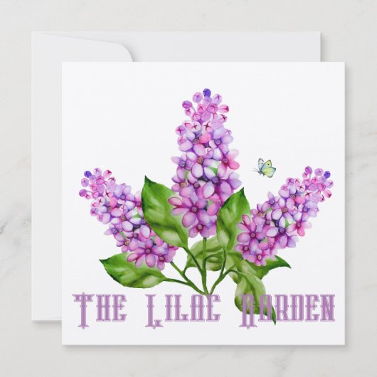 Eleganter Wasserfarbenlila-Zweig Einladung (Vorderseite)