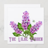 Eleganter Wasserfarbenlila-Zweig Einladung (Vorne/Hinten)