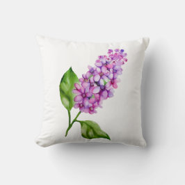 Eleganter Wasserfarbenlila-Zweig Kissen