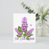 Eleganter Wasserfarbenlila-Zweig Postkarte (Stehend Vorderseite)