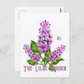 Eleganter Wasserfarbenlila-Zweig Postkarte (Vorne/Hinten)