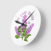 Eleganter Wasserfarbenlila-Zweig Runde Wanduhr (Winkel)