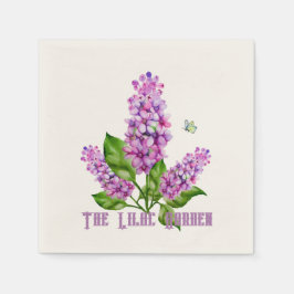 Eleganter Wasserfarbenlila-Zweig Serviette