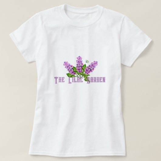 Eleganter Wasserfarbenlila-Zweig T-Shirt (Design vorne)