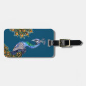 Eleganter Wasserfarbenpfau Gepäckanhänger (Vorderseite horizontal)