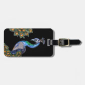 Eleganter Wasserfarbenpfau Gepäckanhänger (Vorderseite horizontal)