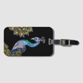 Eleganter Wasserfarbenpfau Gepäckanhänger (Vorderseite (Horizontal))
