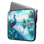 Eleganter Wasserfarbenpfau Laptopschutzhülle (Vorderseite Links)