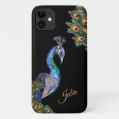 Eleganter Wasserfarbenpfau Personalisiert Case-Mate iPhone Hülle (Rückseite)