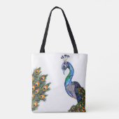 Eleganter Wasserfarbenpfau Tasche (Rückseite)