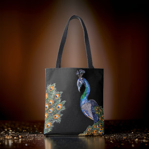 Eleganter Wasserfarbenpfau Tasche