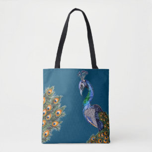 Eleganter Wasserfarbenpfau Tasche