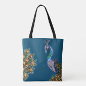 Eleganter Wasserfarbenpfau Tasche (Rückseite)