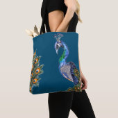 Eleganter Wasserfarbenpfau Tasche (Von Nahem)