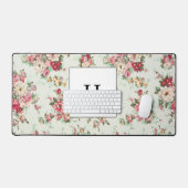 Eleganter Wasserkühler Monogrammierte Blumen Schreibtischunterlage (Tastatur & Maus)