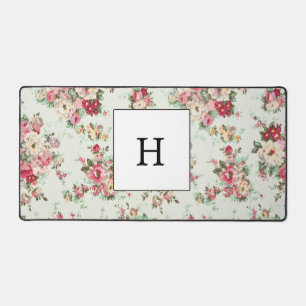 Eleganter Wasserkühler Monogrammierte Blumen Schreibtischunterlage