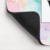 Eleganter Wasserspender Monogram-Blumen Mousepad (Ecke)