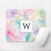 Eleganter Wasserspender Monogram-Blumen Mousepad (Mit Mouse)