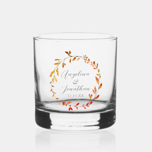 Eleganter Watercolor Autumn lässt eine maßgeschnei Whiskyglas