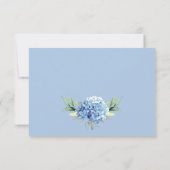 Eleganter Watercolor Blue Hydrangea QR Code Weddin RSVP Karte (Rückseite)
