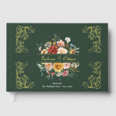 Eleganter Watercolor Blumengarten Hochzeit Gästebuch (Vorderseite)