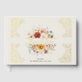Eleganter Watercolor Blumengarten Hochzeit Gästebuch (Vorderseite)