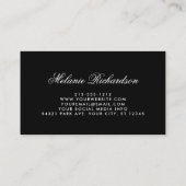 Eleganter Watercolor Burgundy Black Gold Rahmen Visitenkarte (Rückseite)