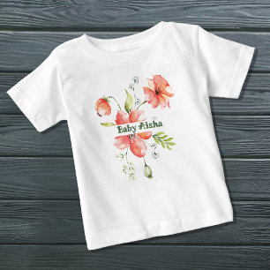 Eleganter Watercolor Floral Baby T - Shirt   Neues