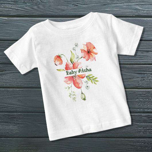 Eleganter Watercolor Floral Baby T - Shirt | Neues
