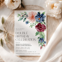 Eleganter Watercolor Floral Doppelgeburt