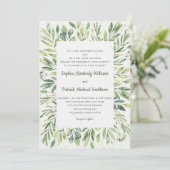 Eleganter Watercolor Foliage Spritzer Einladung (Stehend Vorderseite)