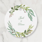 Eleganter Watercolor Foliage Wreath Geschenkanhänger (Vorderseite)