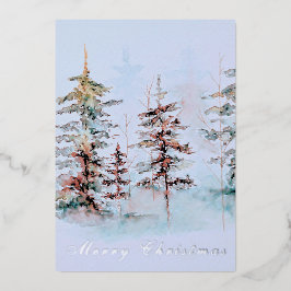 Eleganter Watercolor Forest Corporate Weihnachten Folien Feiertagskarte