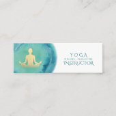 Eleganter Watercolor Gold Meditation Yoga Instruct Mini Visitenkarte (Vorderseite)