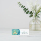 Eleganter Watercolor Gold Meditation Yoga Instruct Mini Visitenkarte (Stehend Vorderseite)