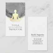 Eleganter Watercolor Gold Meditation Yoga Instruct Visitenkarte (Vorne/Hinten)