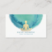 Eleganter Watercolor Gold Meditation Yoga Instruct Visitenkarte (Vorderseite)