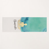 Eleganter Watercolor Gold Meditation Yoga Instruct Yogamatte (Vorderseite (Horizontal))